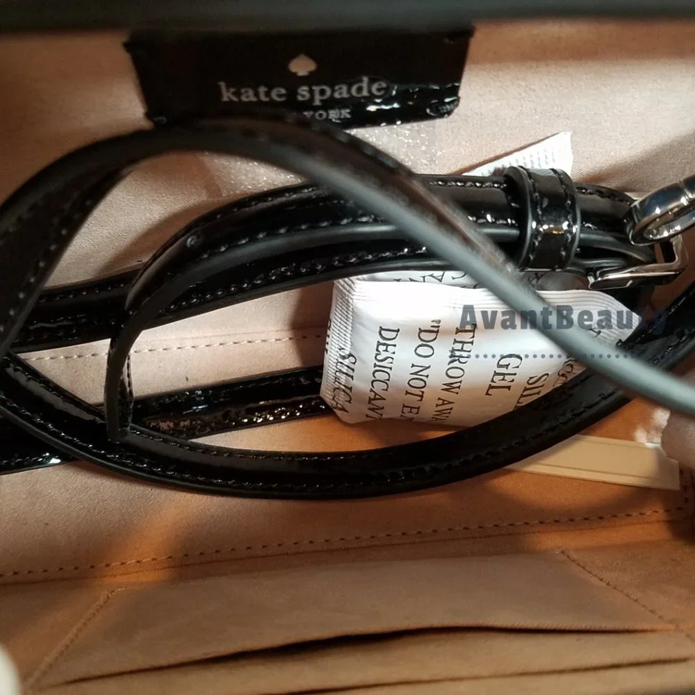 NWT Kate Spade Wrapping Party Gift Box Black Glitter Leather Crossbody Bag